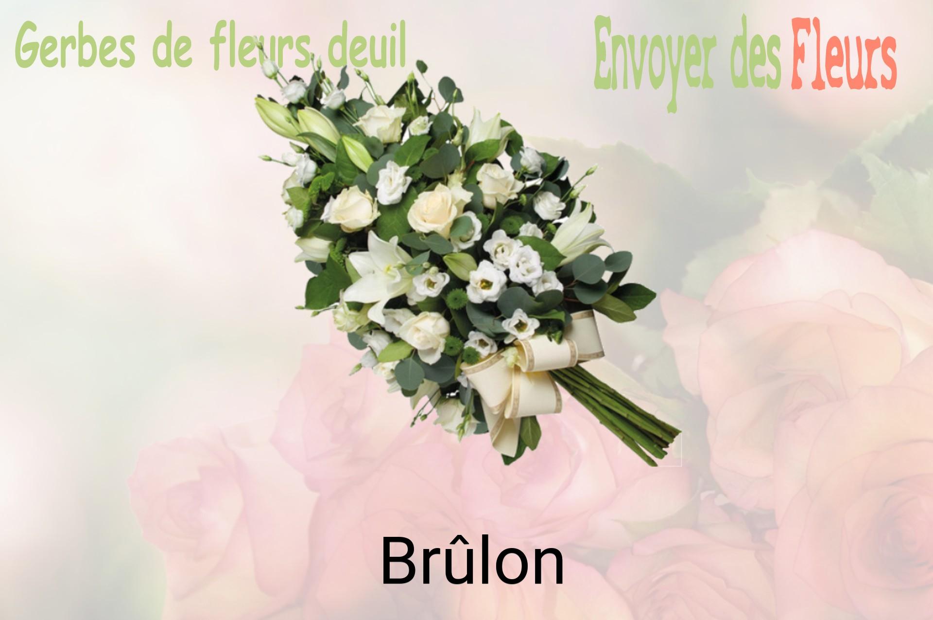 Gerbe de fleurs de deuil livrée à Brûlon